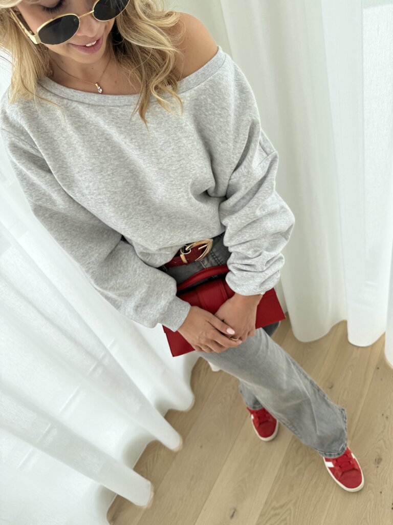 Rhina off shoulder sweat grey