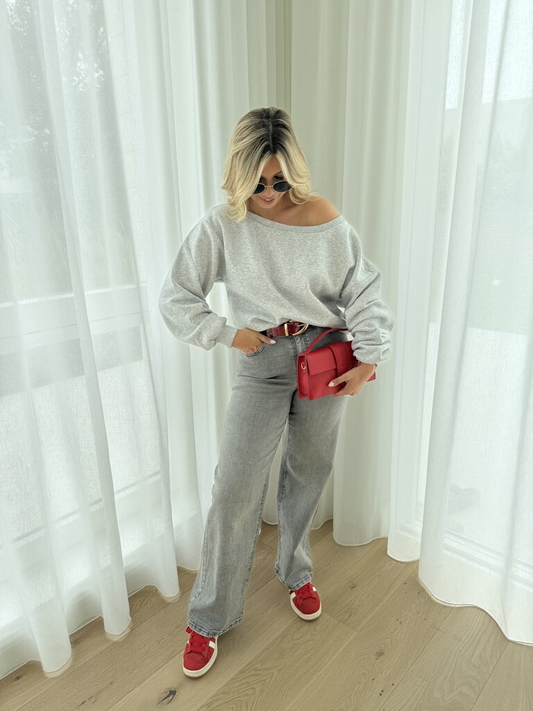 Rhina off shoulder sweat grey