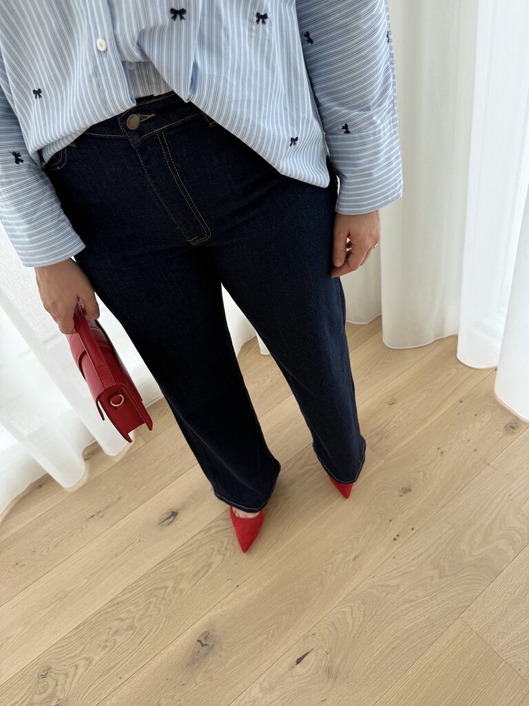 Felina wide dark blue jeans