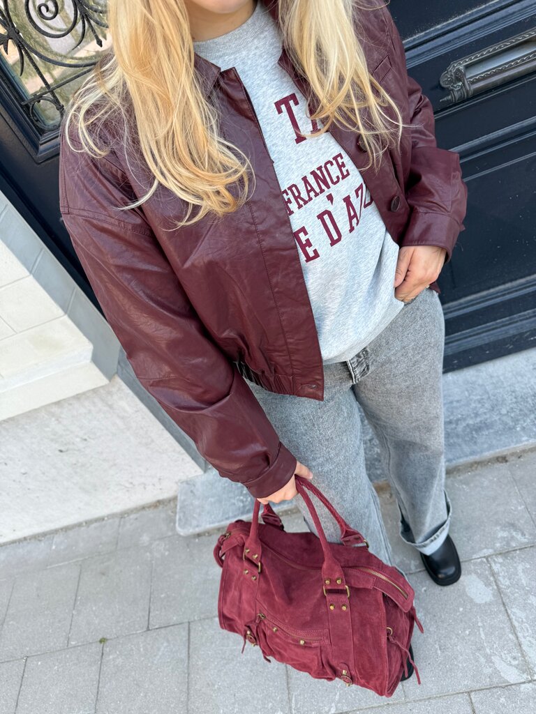 Cleo bag burgundy suede large