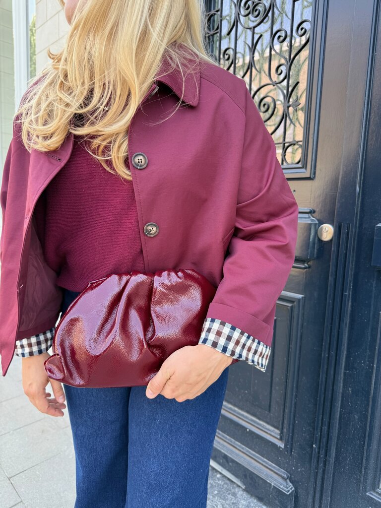 Teddy clutch burgundy