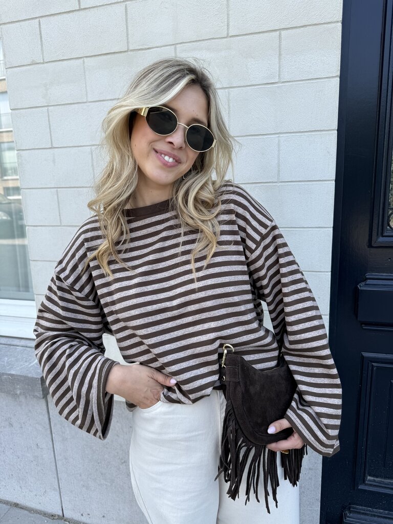 Lisa striped shirt brown