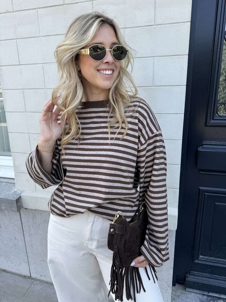 Lisa striped shirt brown