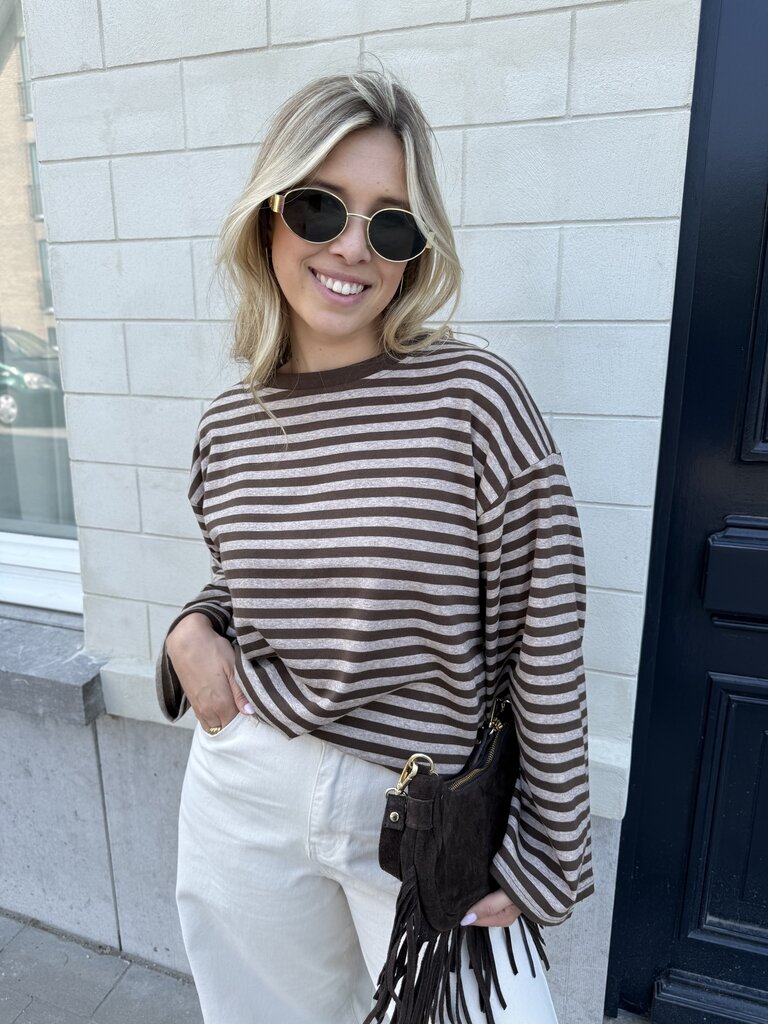 Lisa striped shirt brown