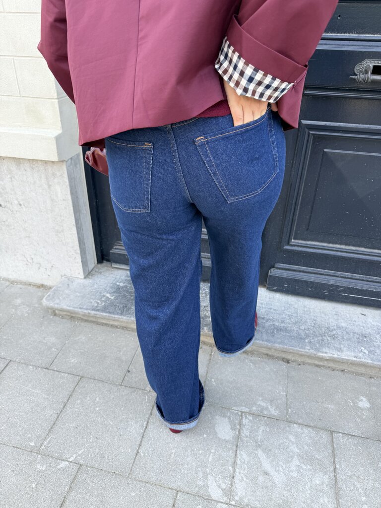 Tokyo wide dark blue jeans