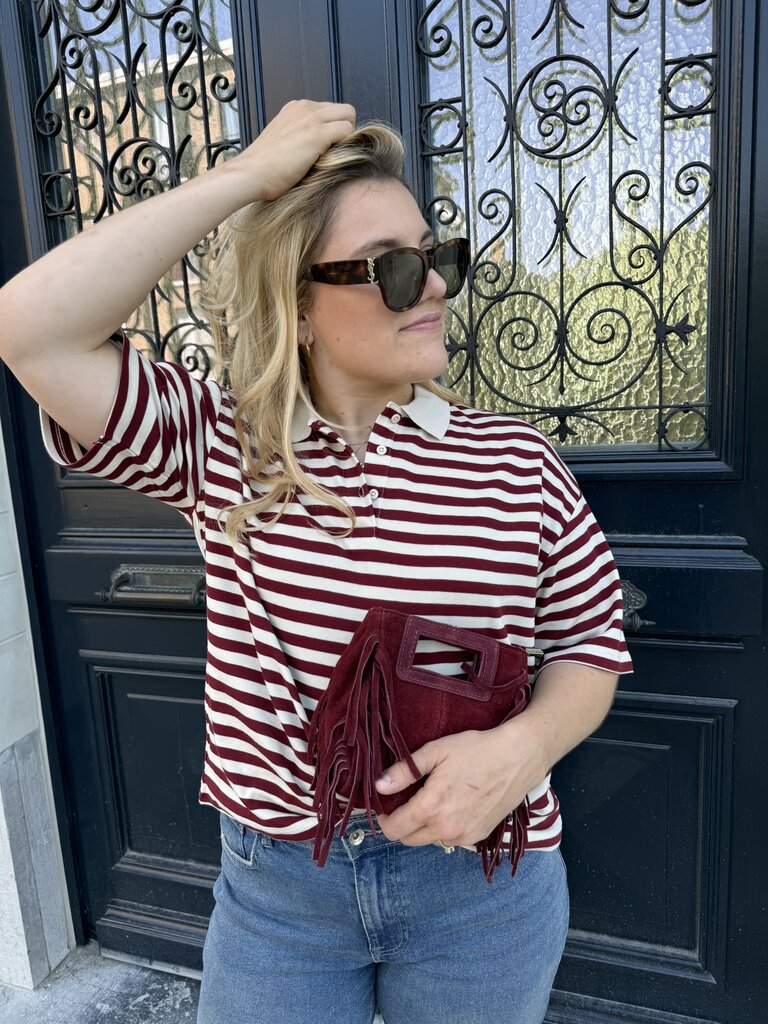 Sine polo bordeaux/beige