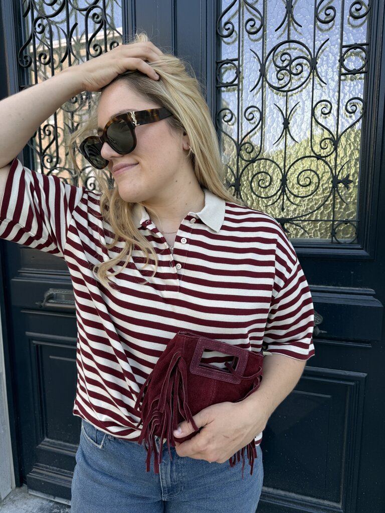 Sine polo bordeaux/beige