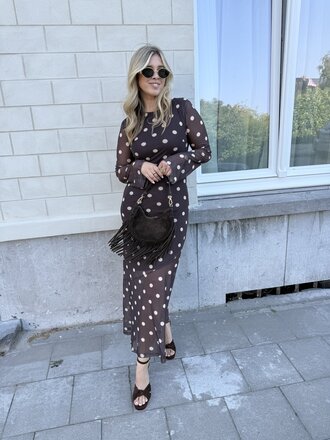 Dottie long dress brown