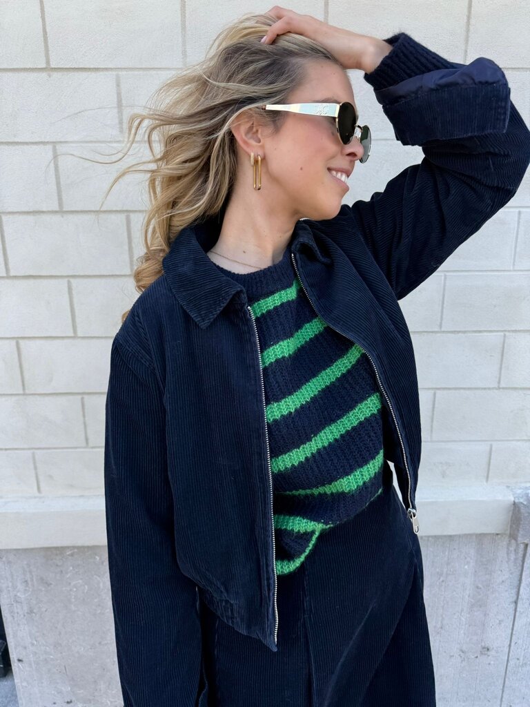 Pippa cord bomber navy