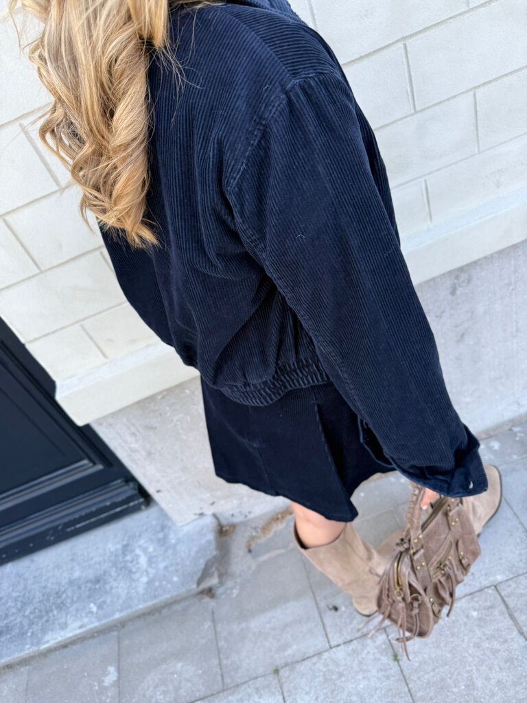 Pippa cord bomber navy