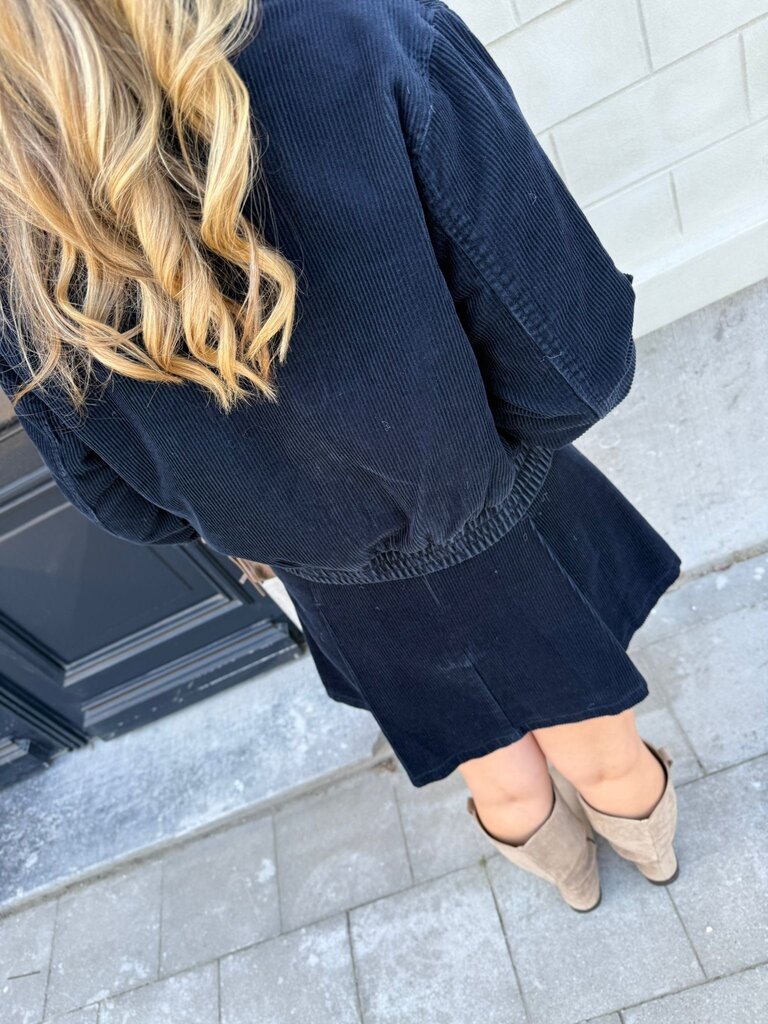Pippa cord bomber navy