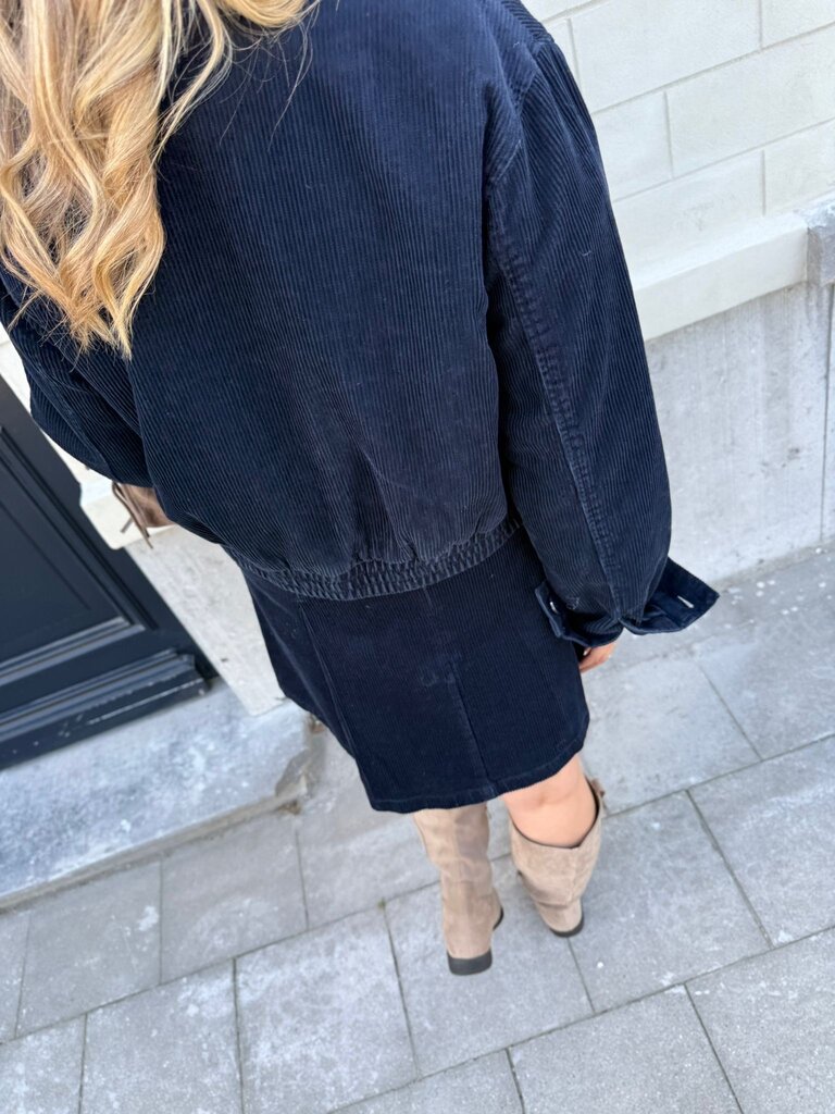 Pippa cord bomber navy