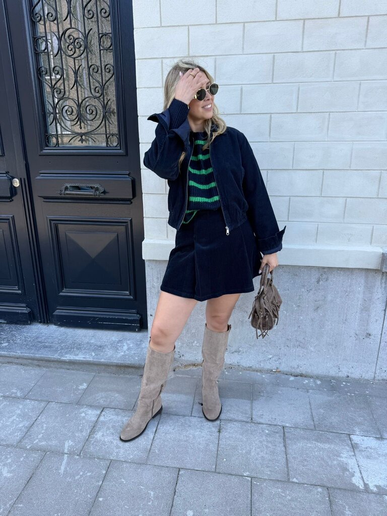 Pippa cord bomber navy