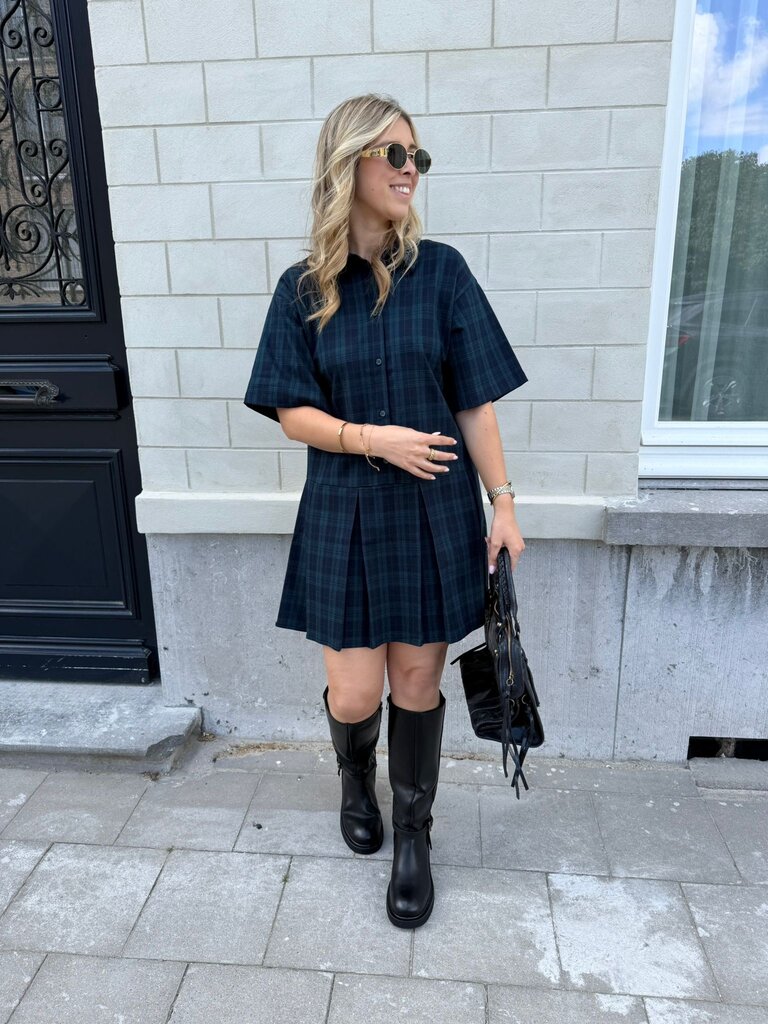 Milla checked  dress green/blue