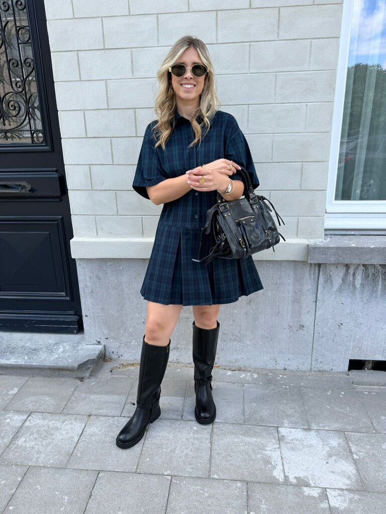Milla checked  dress green/blue