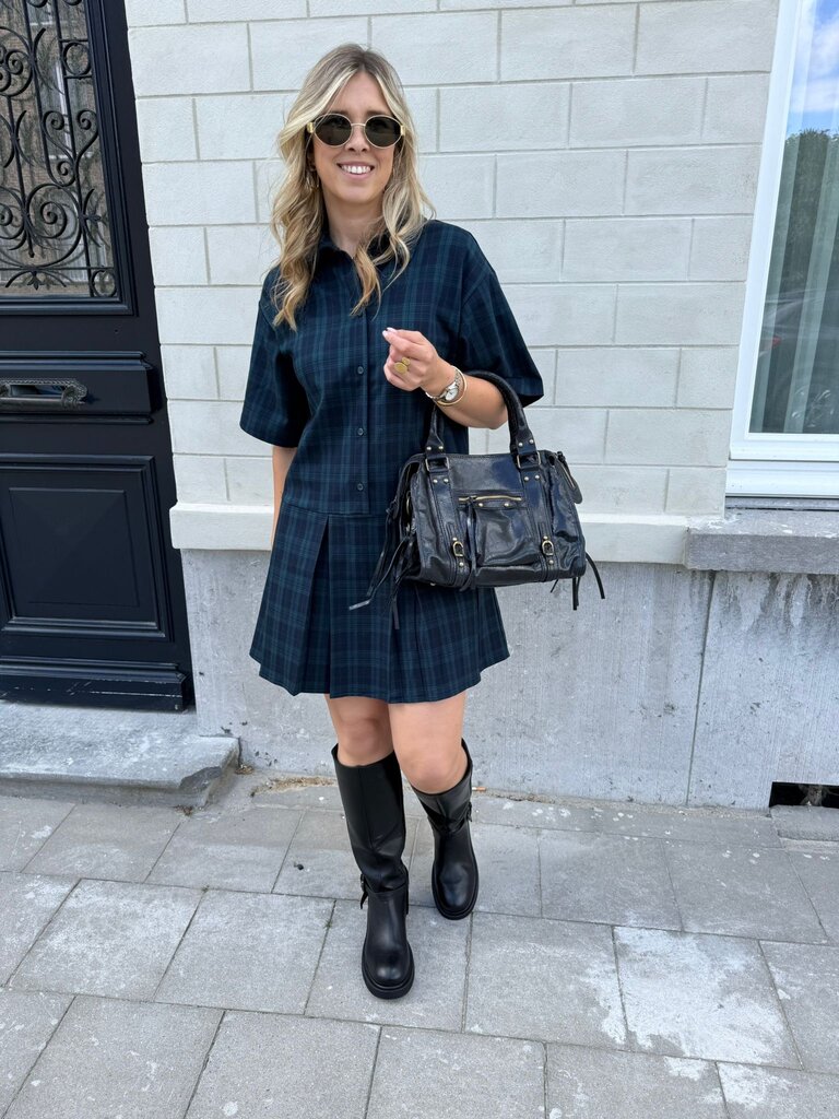 Milla checked  dress green/blue