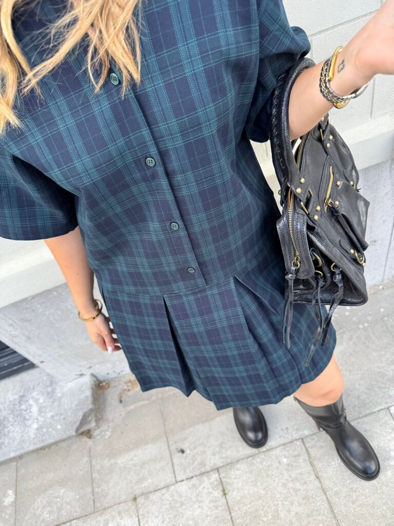 Milla checked  dress green/blue