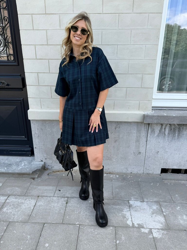 Milla checked  dress green/blue