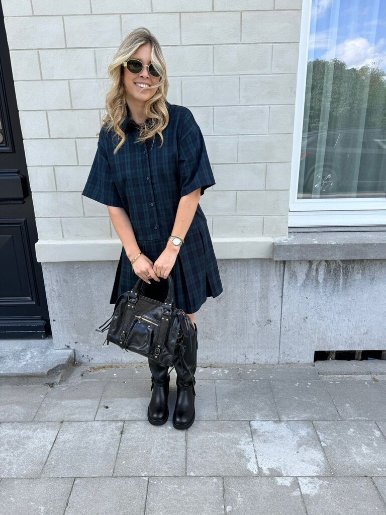 Milla checked  dress green/blue