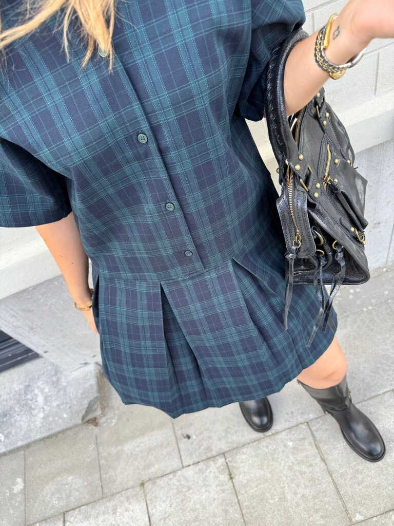 Milla checked  dress green/blue