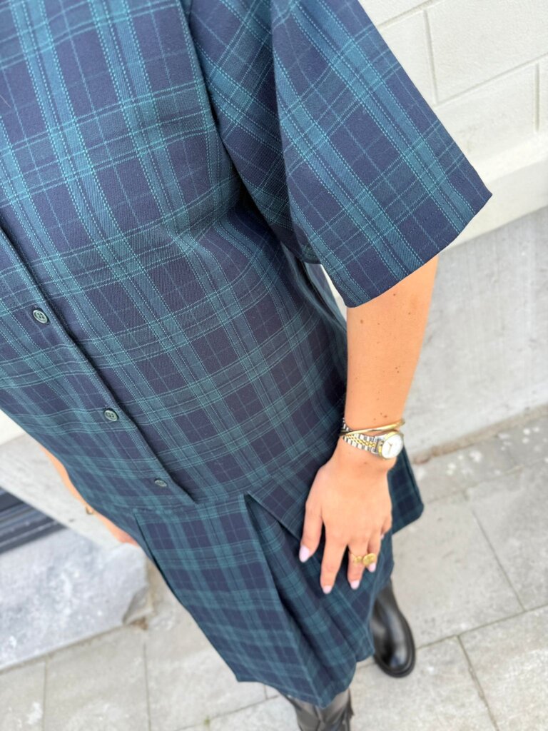 Milla checked  dress green/blue