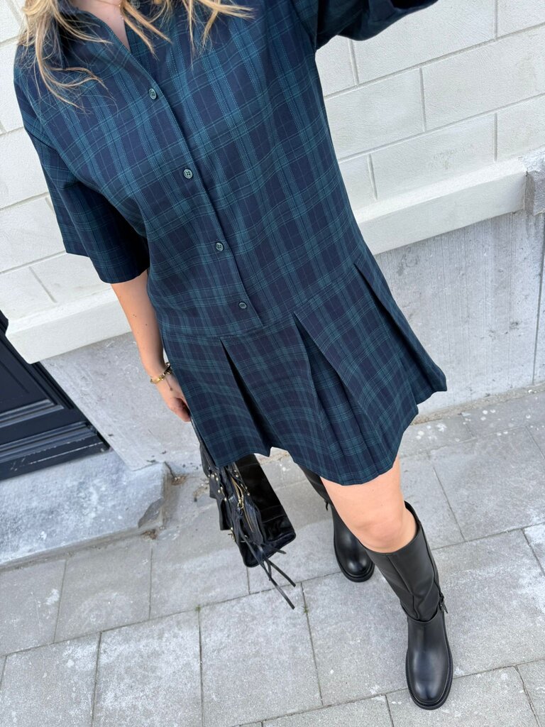 Milla checked  dress green/blue