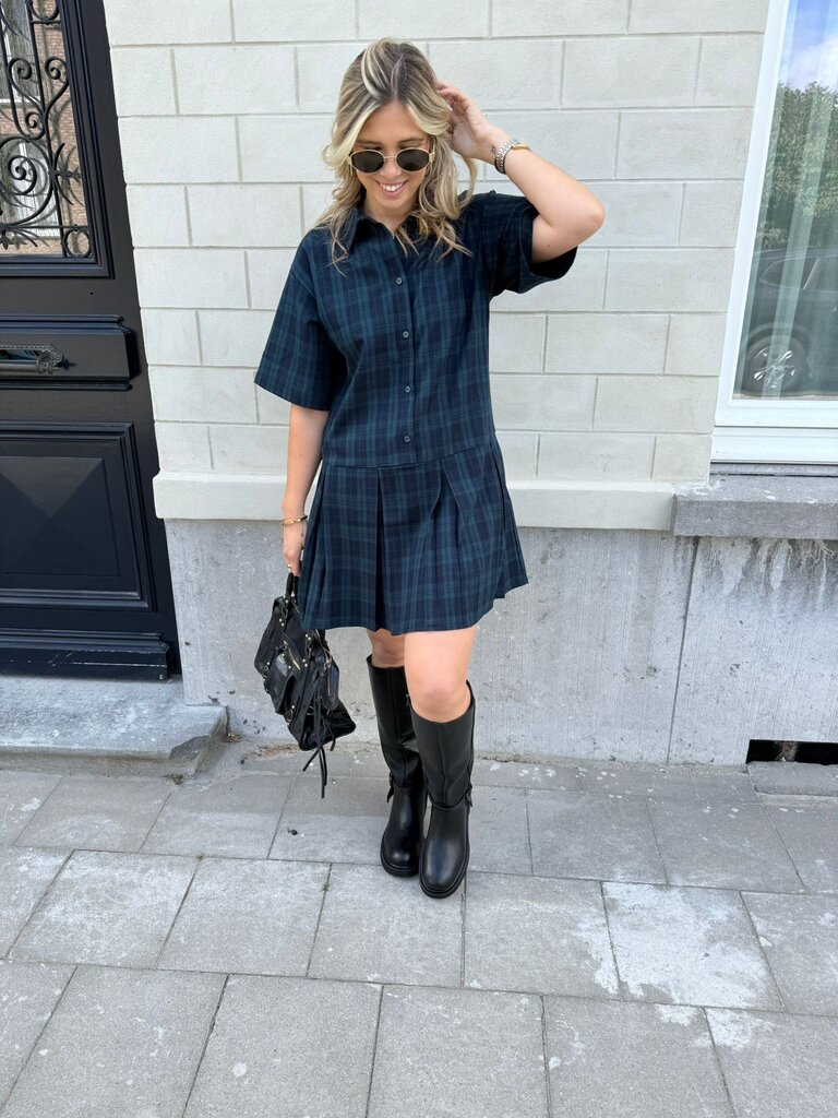 Milla checked  dress green/blue