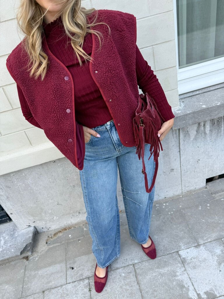 Kit knitted top burgundy