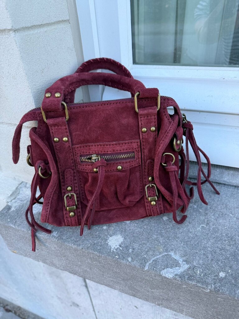 Cleo bag burgundy suede