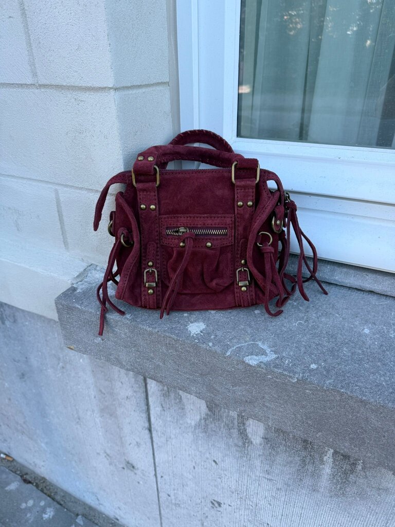 Cleo bag burgundy suede
