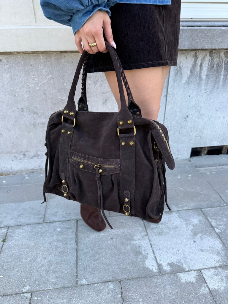 Cleo bag brown suede large