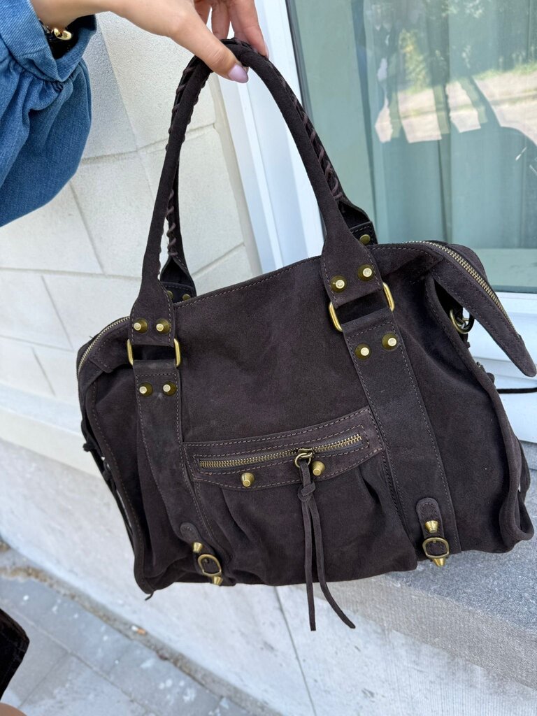 Cleo bag brown suede large