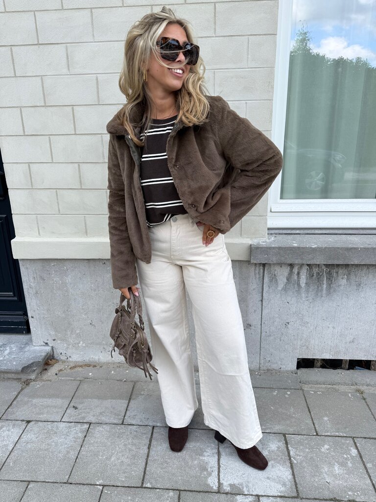 Macy faux fur jacket brown