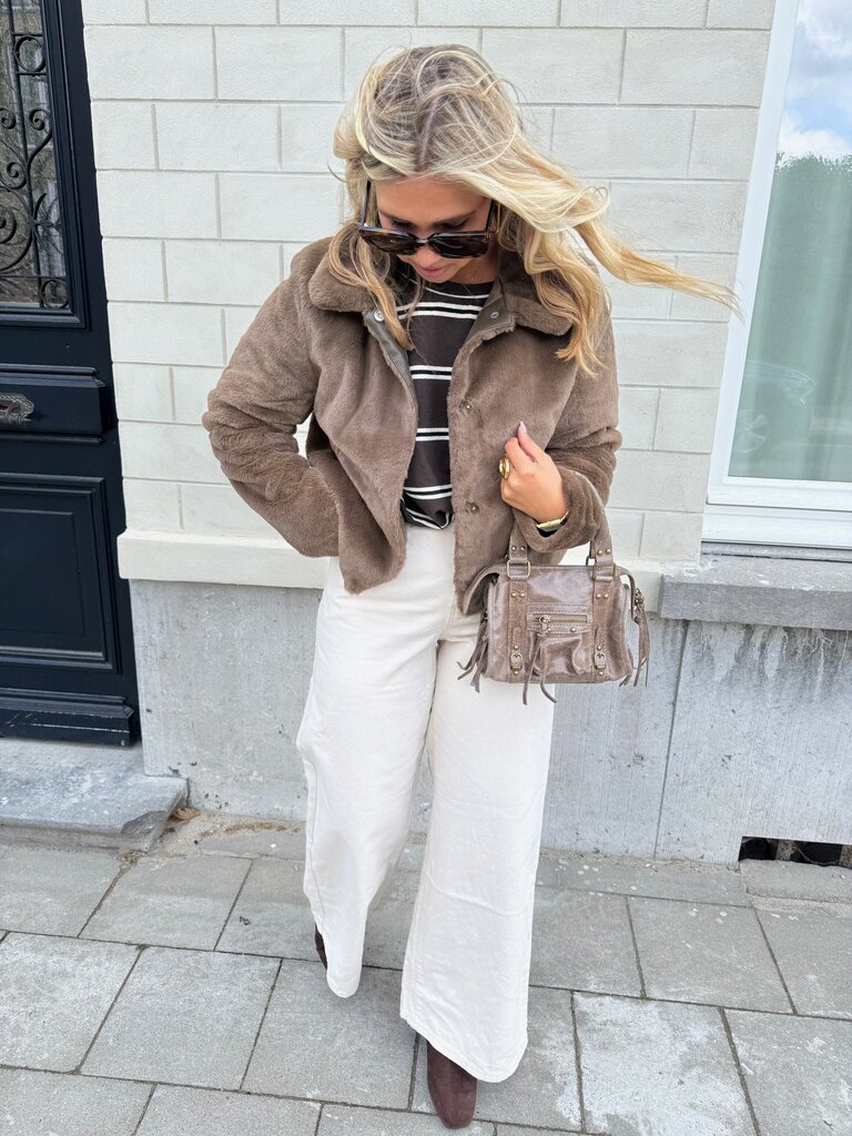 Macy faux fur jacket brown