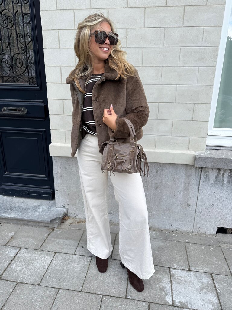 Macy faux fur jacket brown