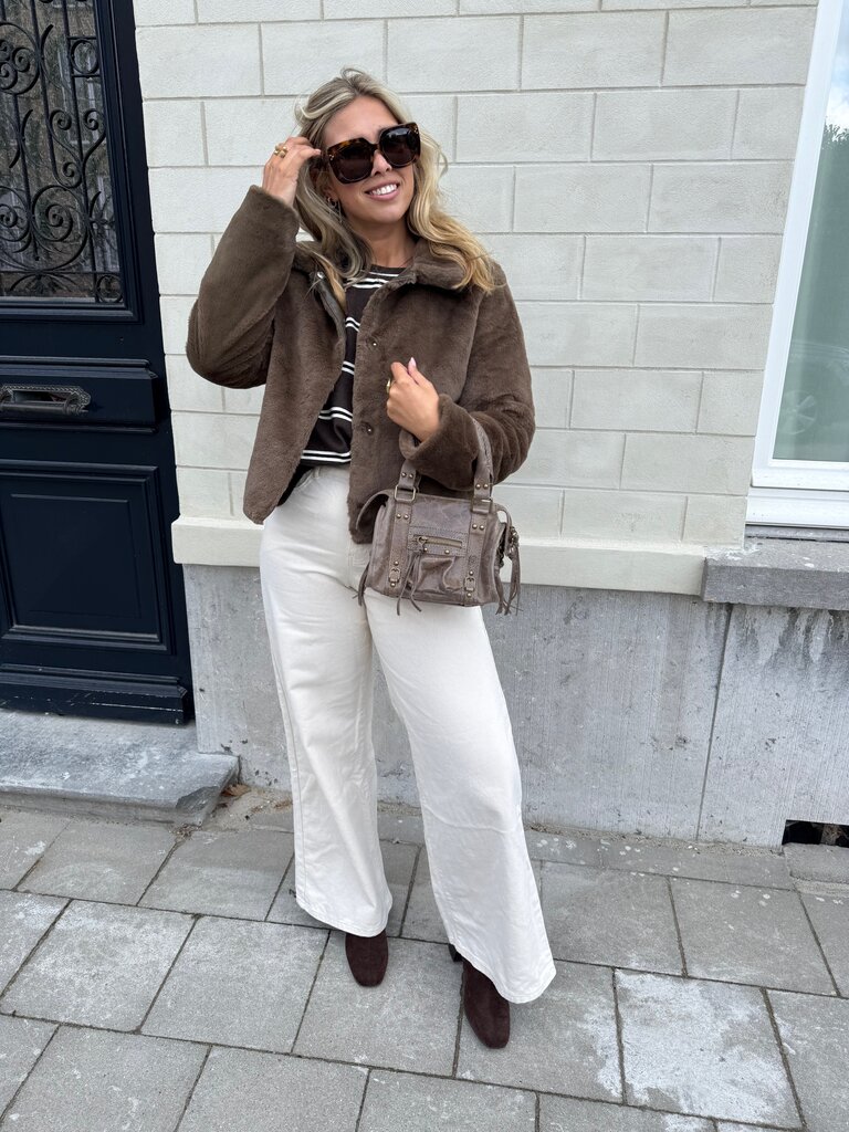 Macy faux fur jacket brown