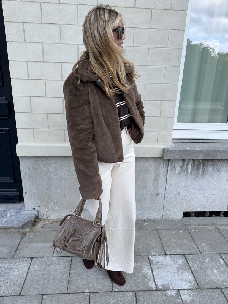 Macy faux fur jacket brown