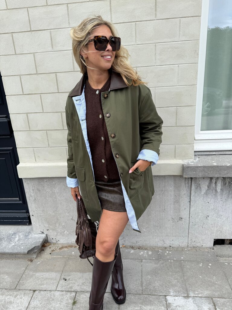 Everle faux leather skirt brown