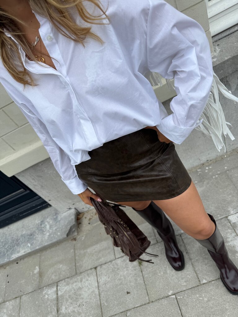 Everle faux leather skirt brown