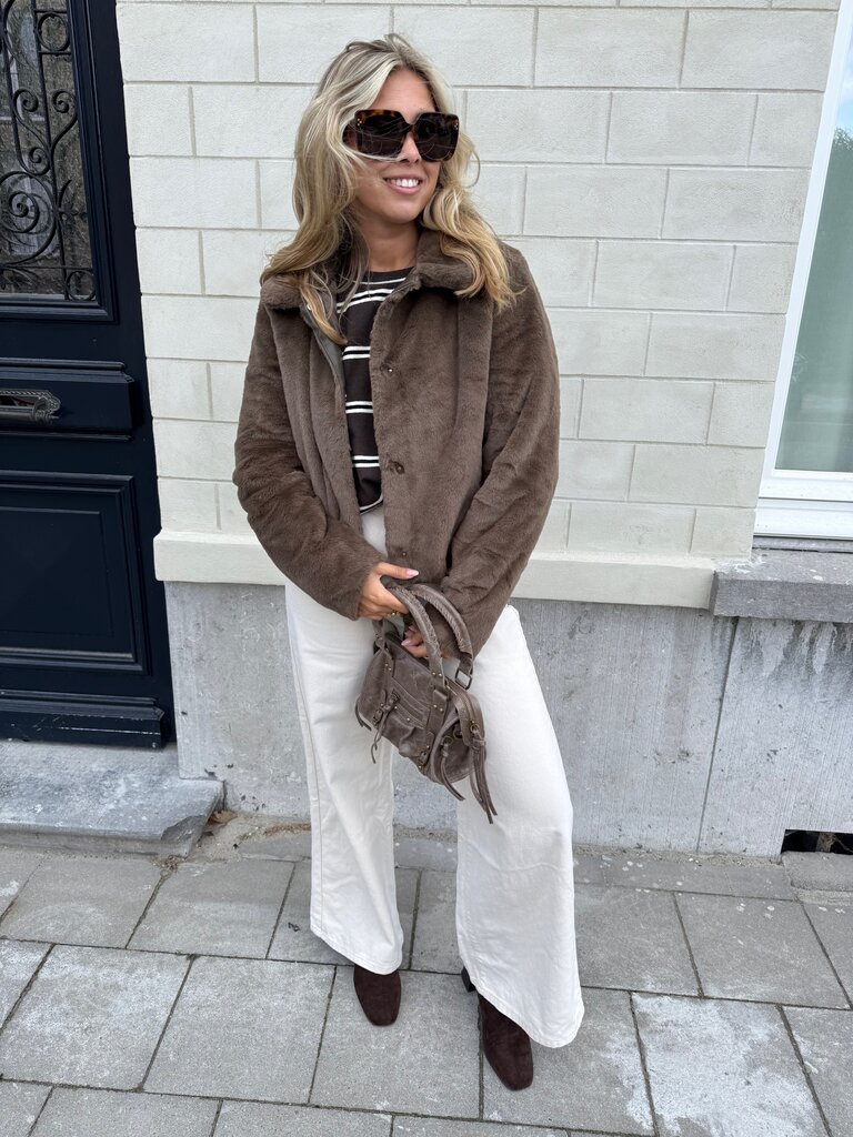 Lilou striped sweat brown