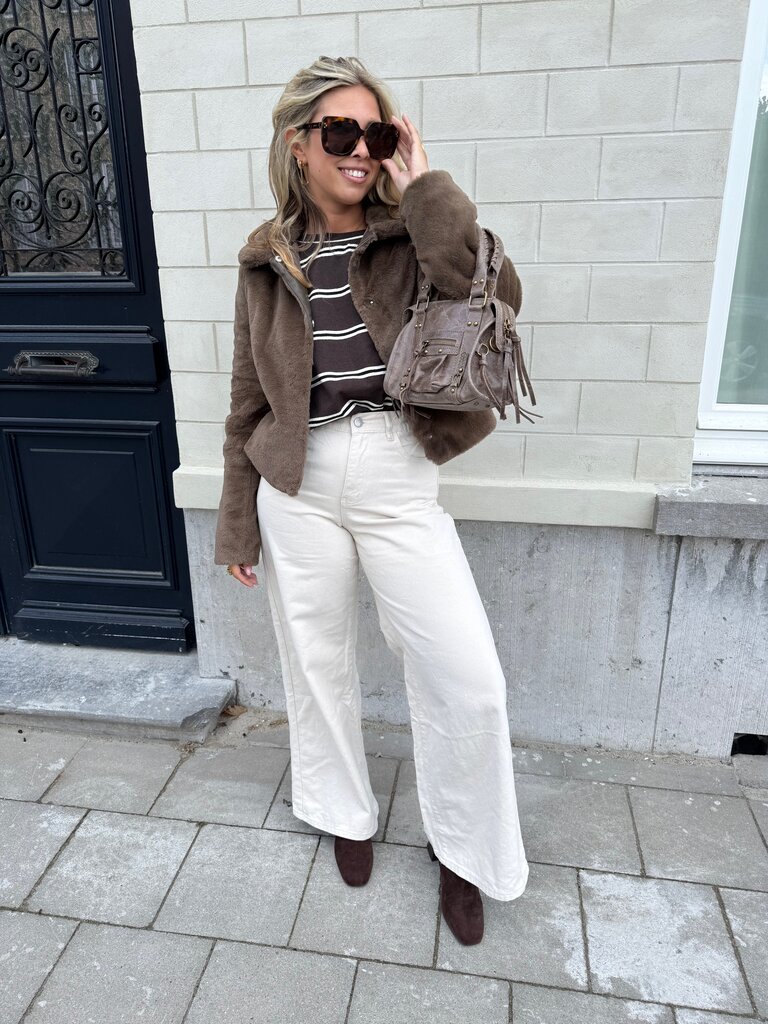 Lilou striped sweat brown