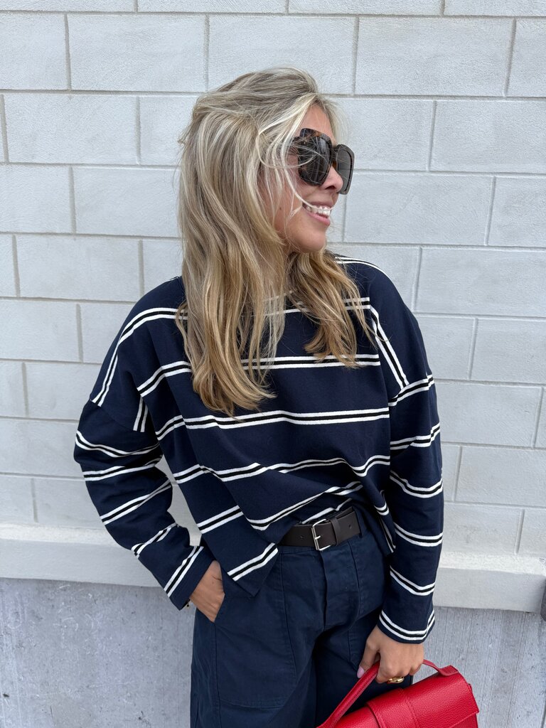 Lilou striped sweat navy blue