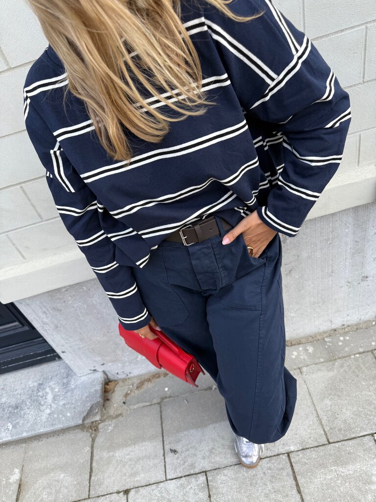 Lilou striped sweat navy blue