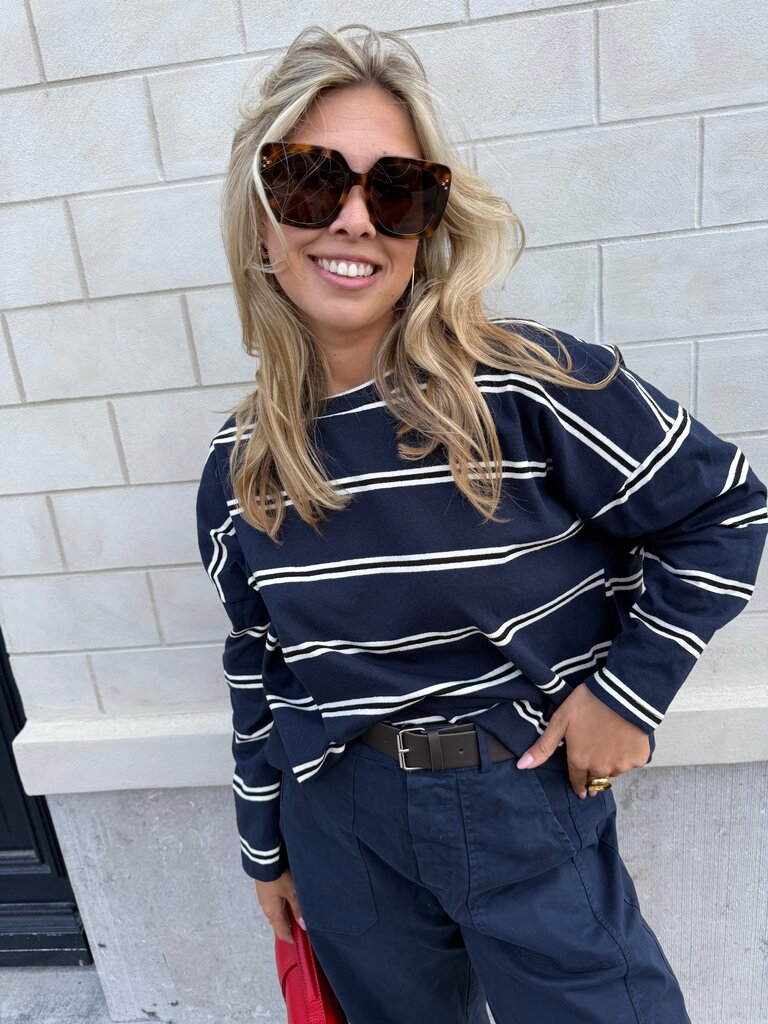 Lilou striped sweat navy blue