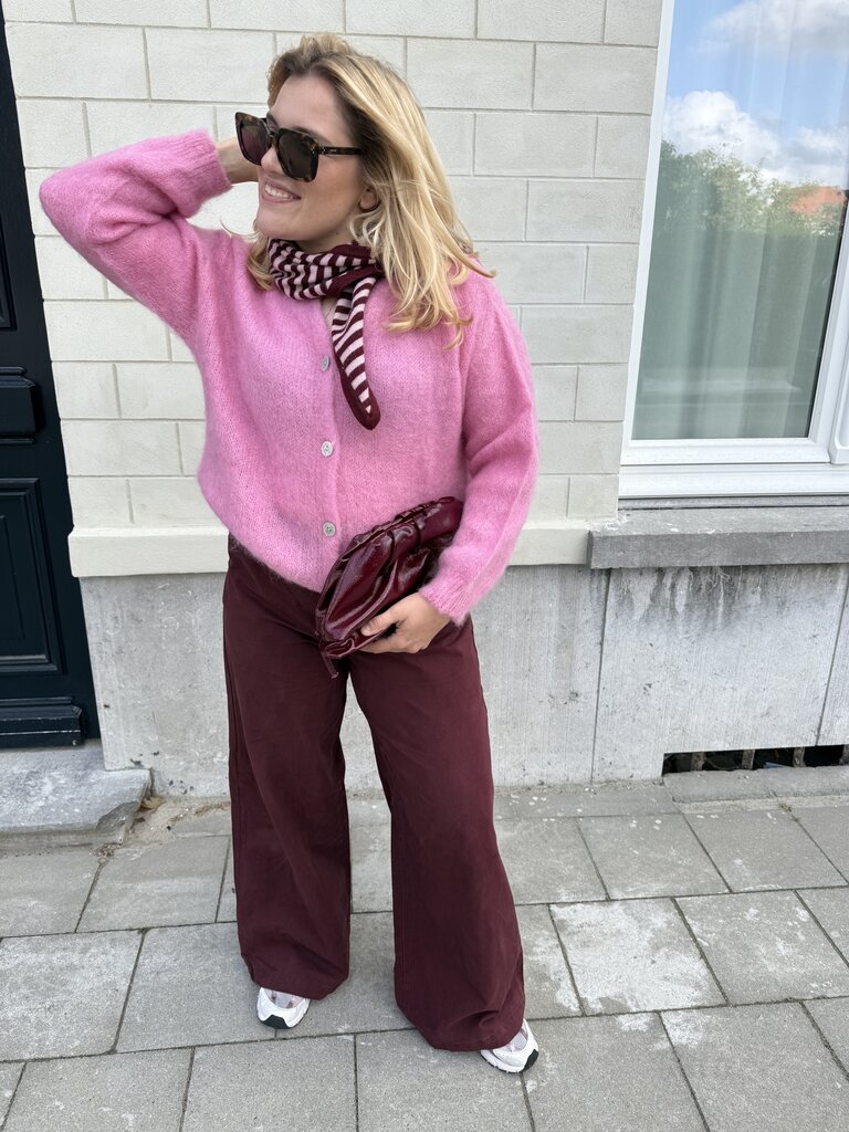 Scarf Theo pink/burgundy