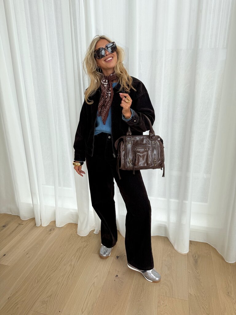 Mia flock jacket brown/blue