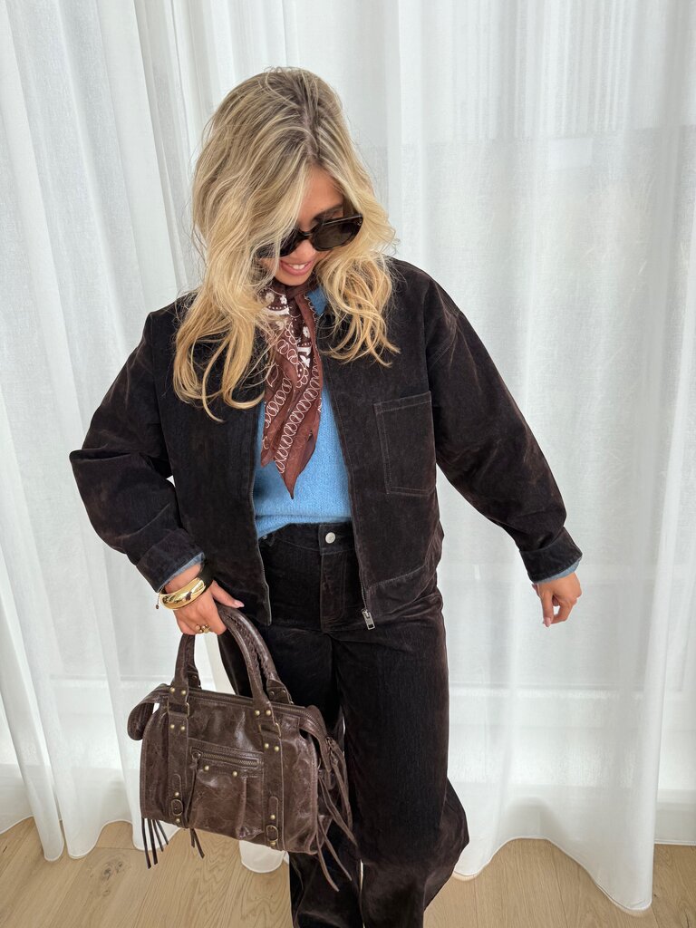 Mia flock jacket brown/blue