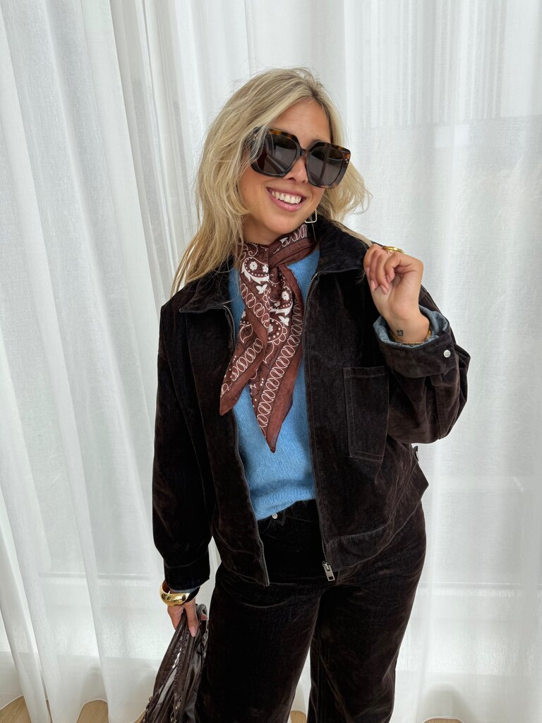 Mia flock jacket brown/blue