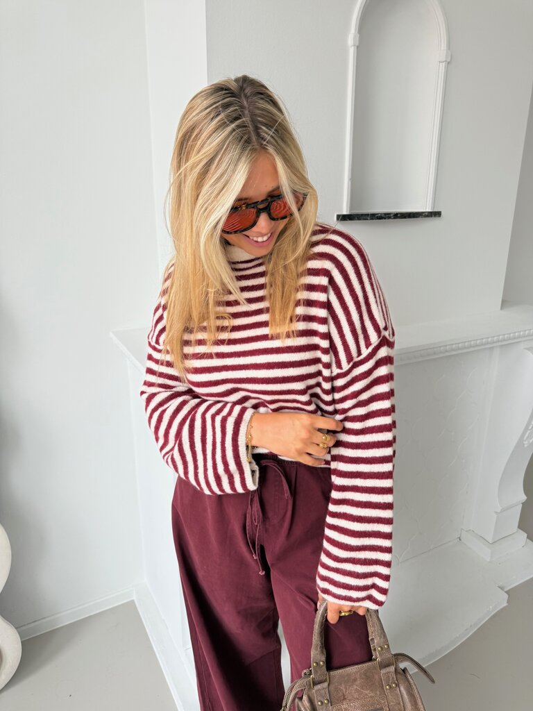 Ibe knit ecru/bordeaux