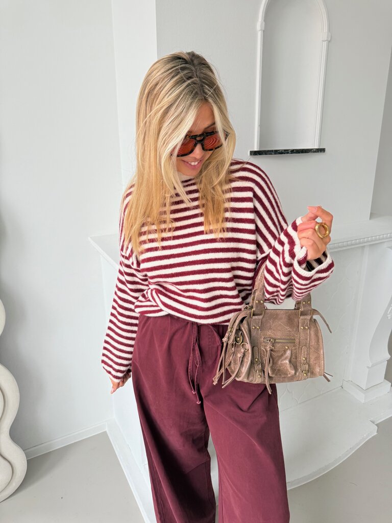 Ibe knit ecru/bordeaux